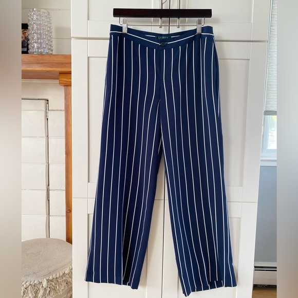 Ralph Lauren Pants - Ralph Lauren Navy Pinstripe Trouser Pants